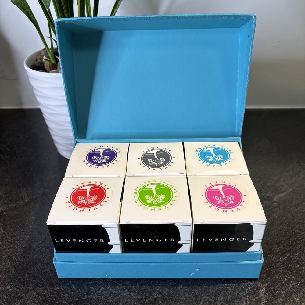 NEW Levenger Fountain Pen Ink 50ml Box Set Of 6 Various Colors